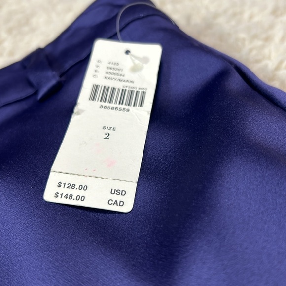 NWT ANTHRO 2 Maeve Sateen Trouser Skirt in navy with pockets - Picture 4 of 10